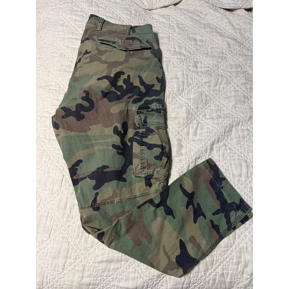 Gap Cargo Pants Mens 38x30 Green Camo Ripstop Woodland Utility Trousers